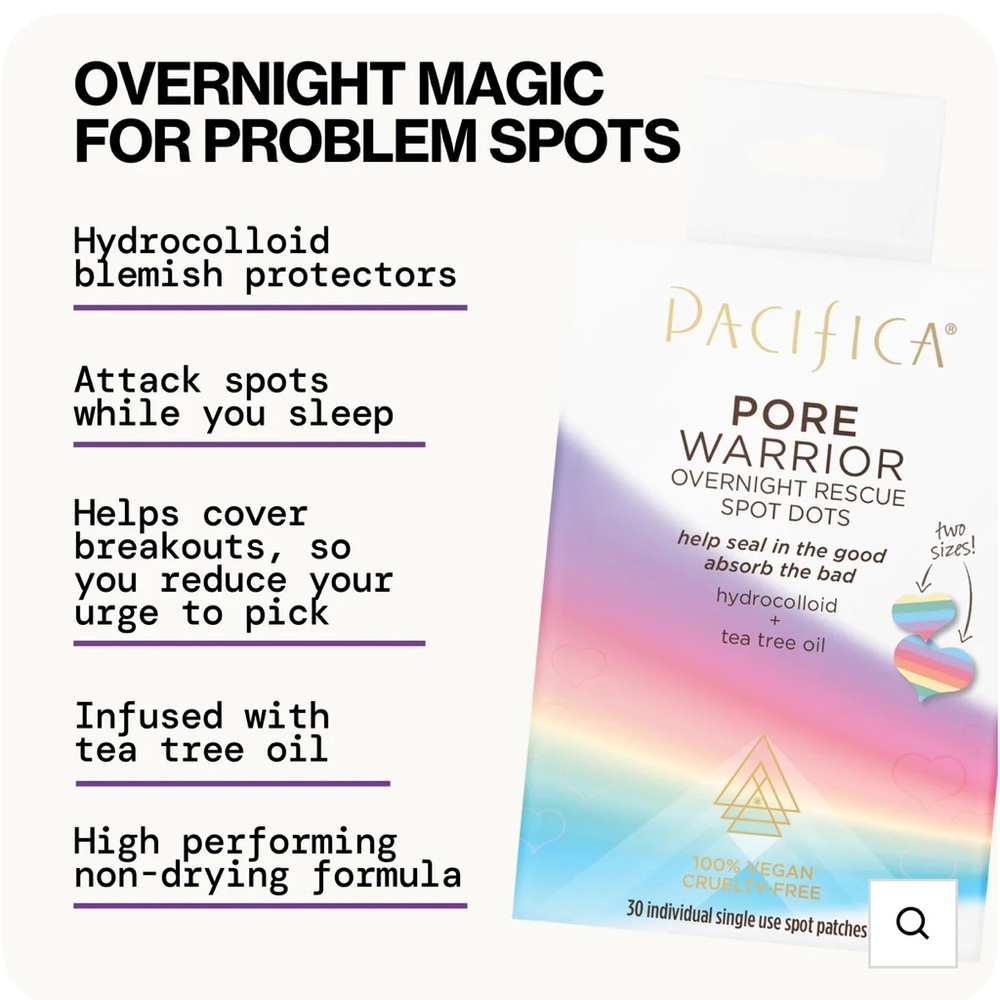 Pacifica | Pore Warrior Overnight Rescue Spot Dots |  Two Packs Total 60 Patches
